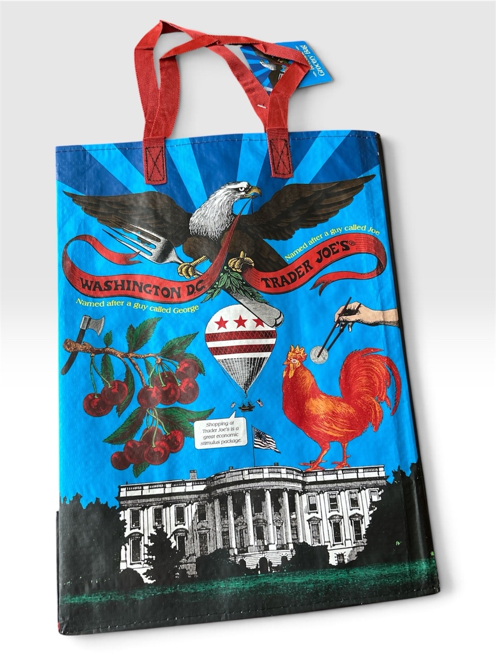 Trader Joe’s 2024 Washington DC and Reusable Grocery Tote Bag - Red/Blue Accents